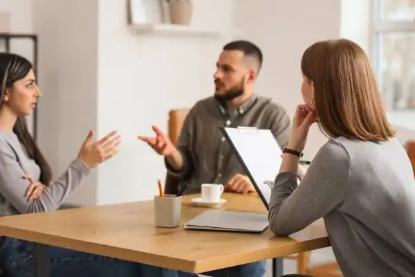 Image of couple access free mediation using family mediation voucher scheme Hampshire